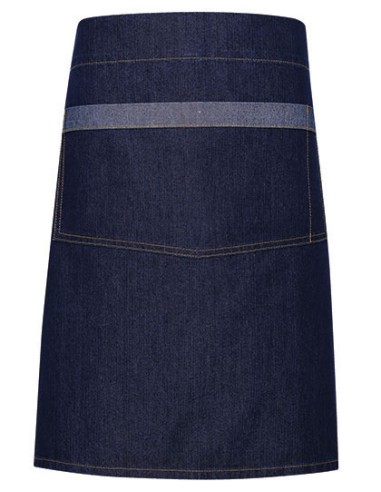 P-PR128-Domain Contrast Denim Waist Apron